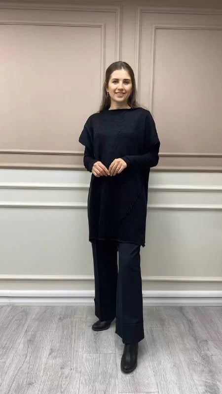 Misswhence 32023 Siyah Süveter Tunik