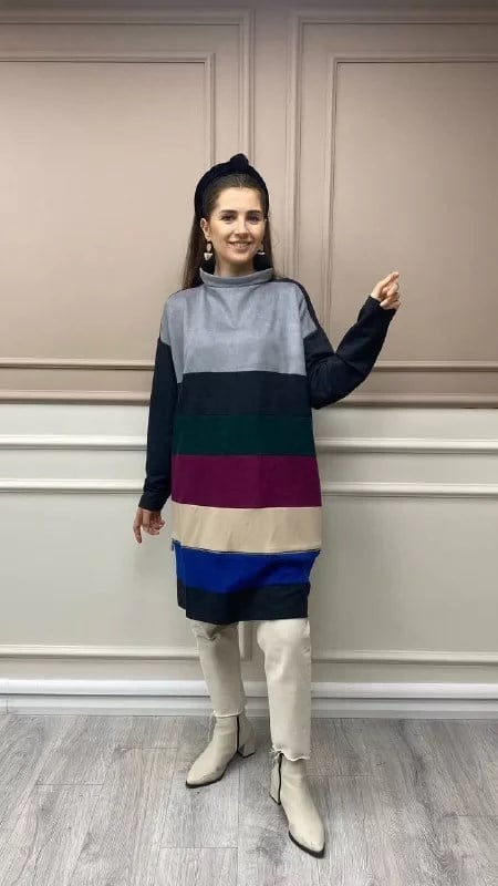 Misswhence 32028 Antrasit Patch Tunik