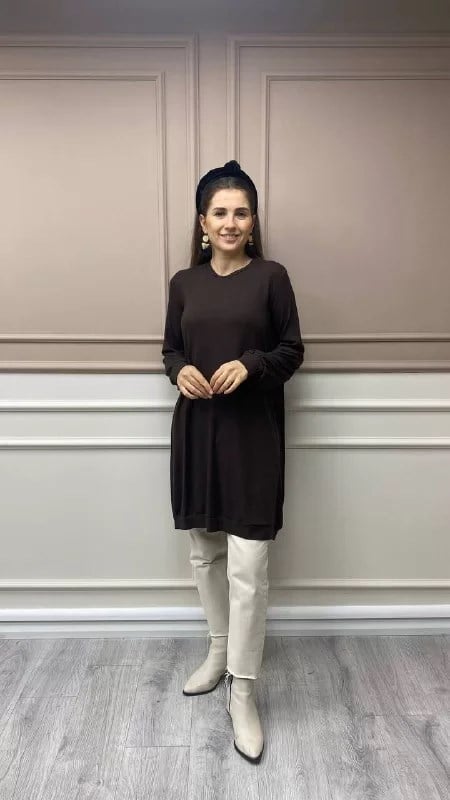 Misswhence 32040 Kahverengi Tunik