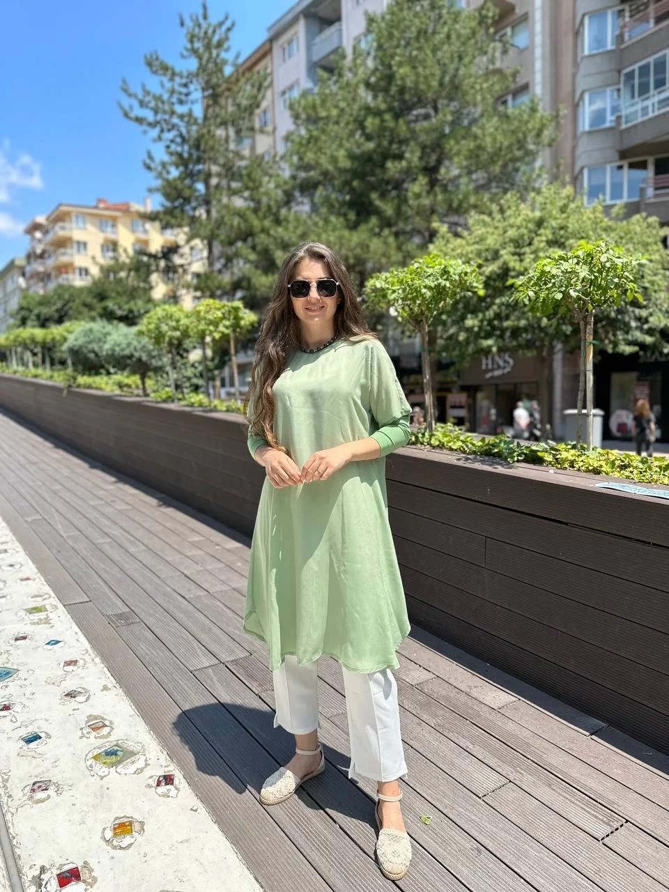 Misswhence 33012 Fıstık Yeşili Tunik
