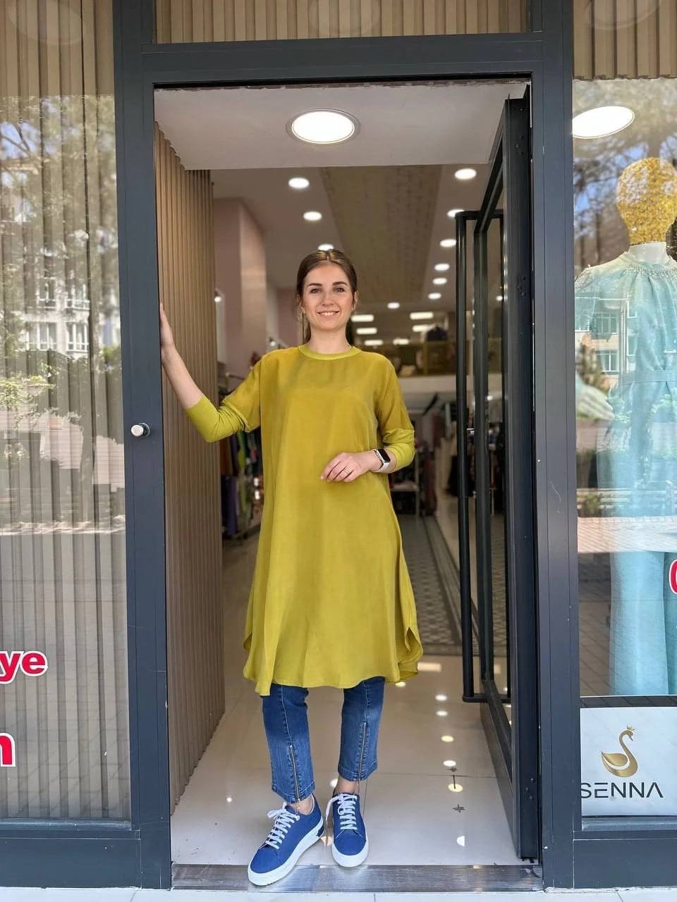 Misswhence 33012 Yağ Yeşili Tunik