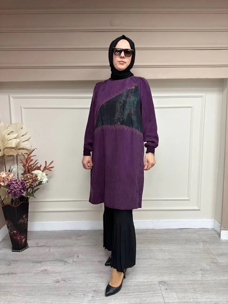 Misswhence 33014 Mor İpek Tunik