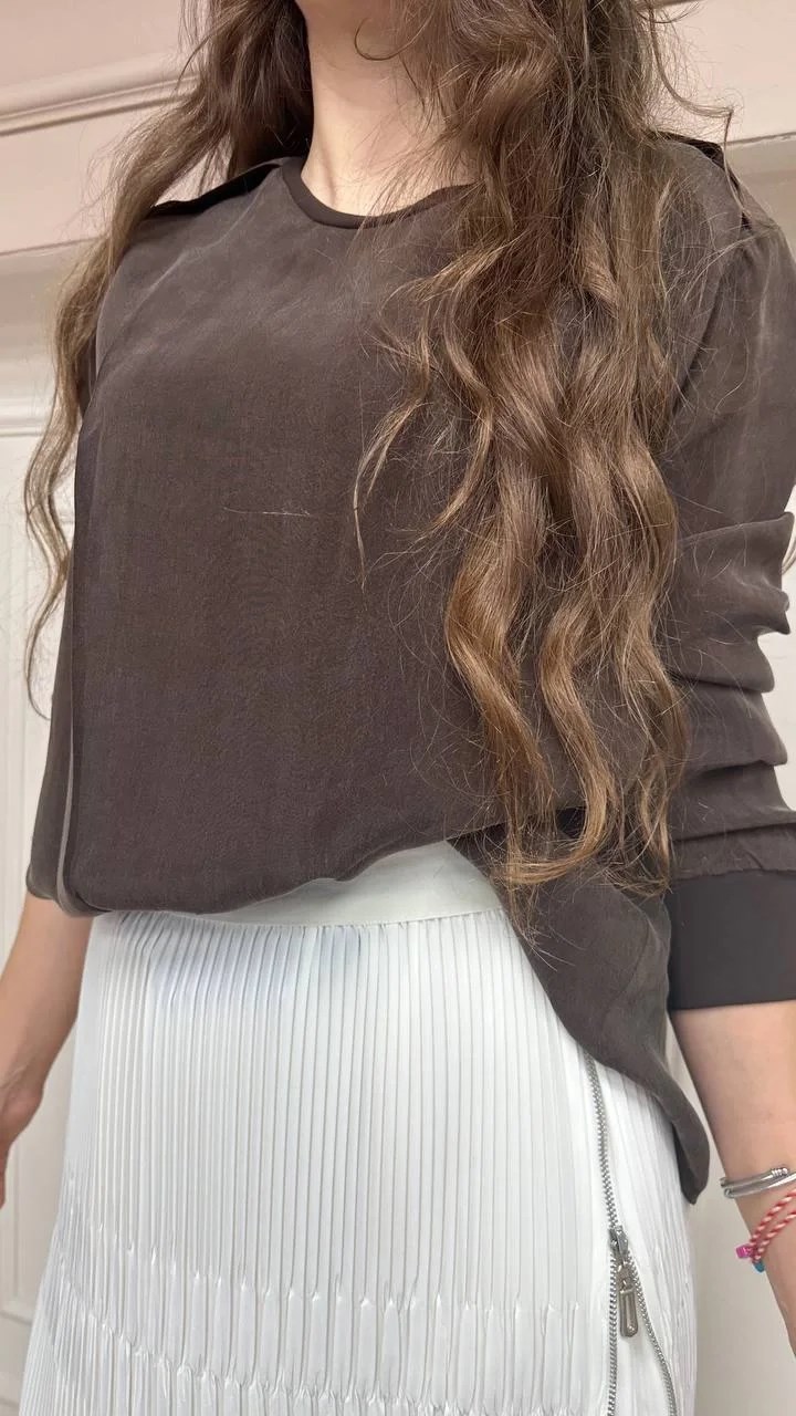 Misswhence 33025 Kahverengi İpek Tunik