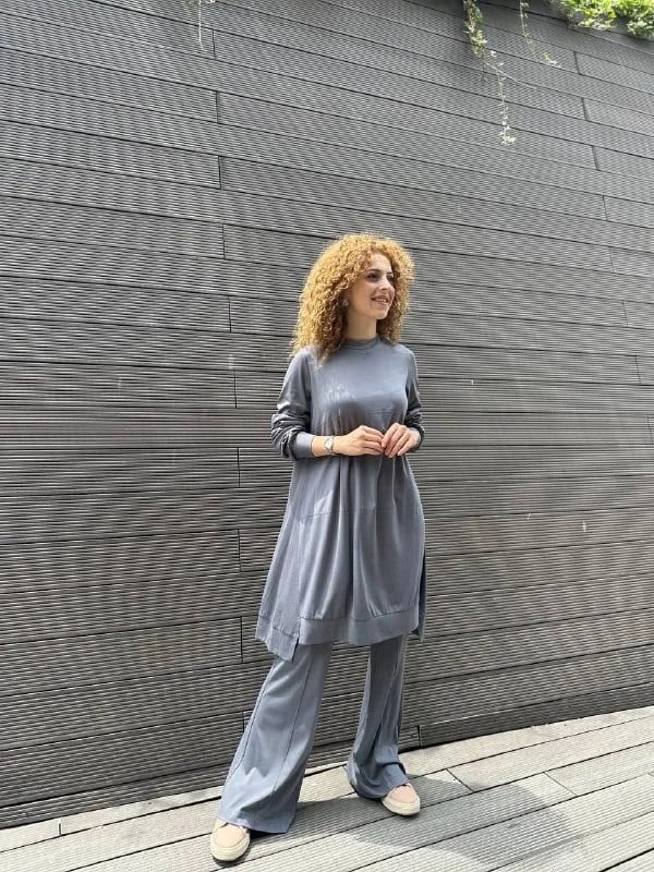 Misswhence 33033 Gri Penye Tunik