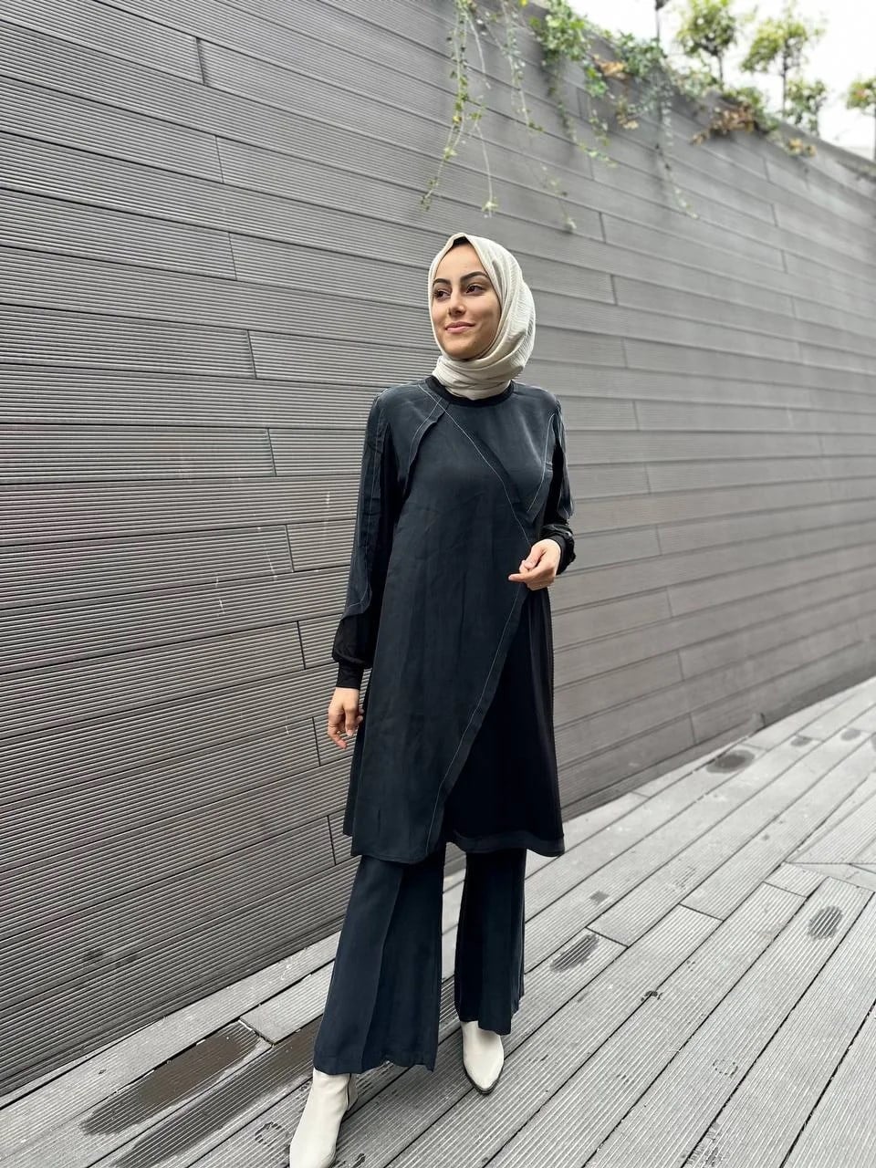 Misswhence 34027 Siyah İpek Tunik