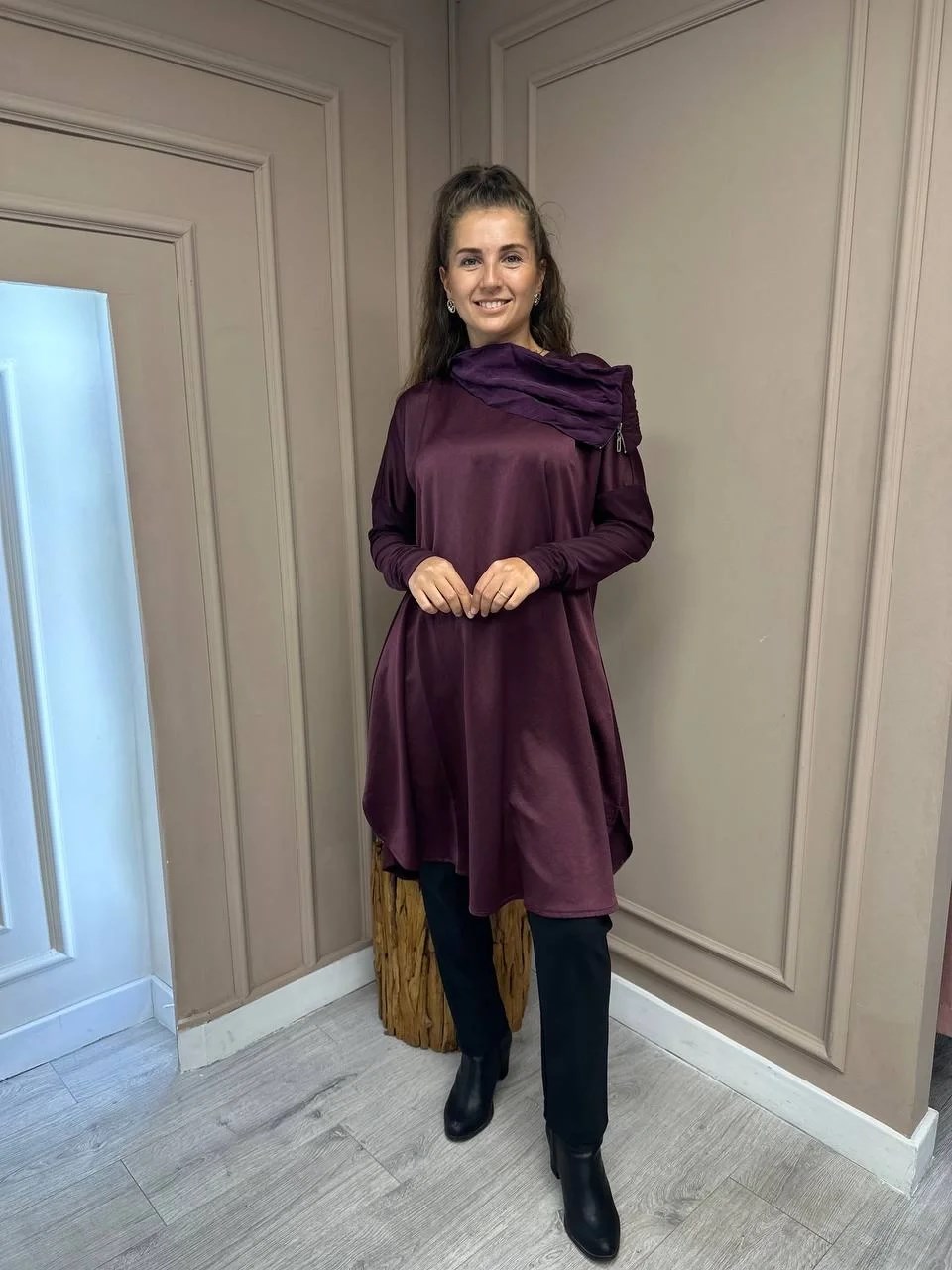 Misswhence 34030 Mürdüm Yaka Detaylı Tunik