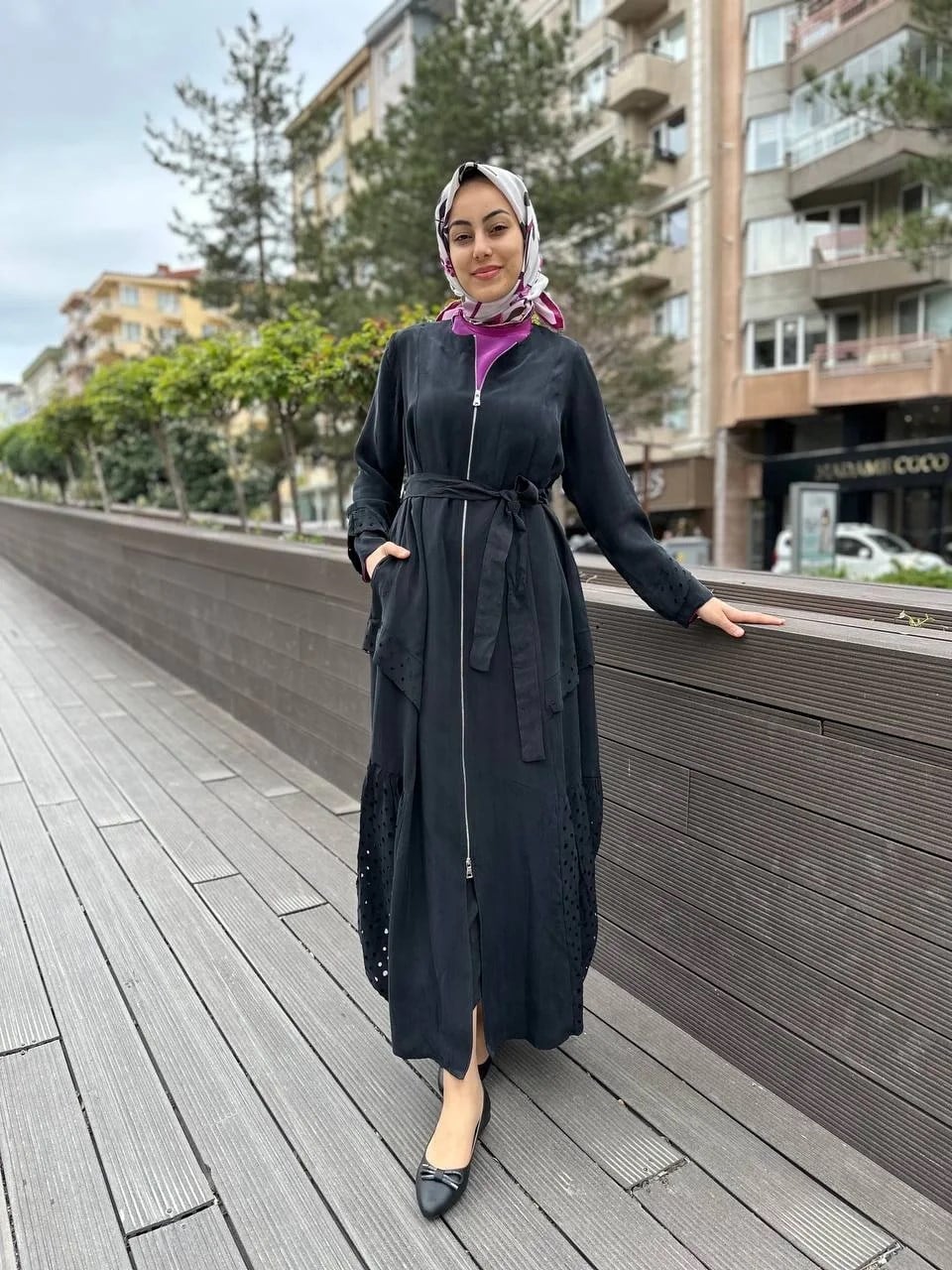 Misswhence 35511 Siyah Lazer Detay İpek Kap