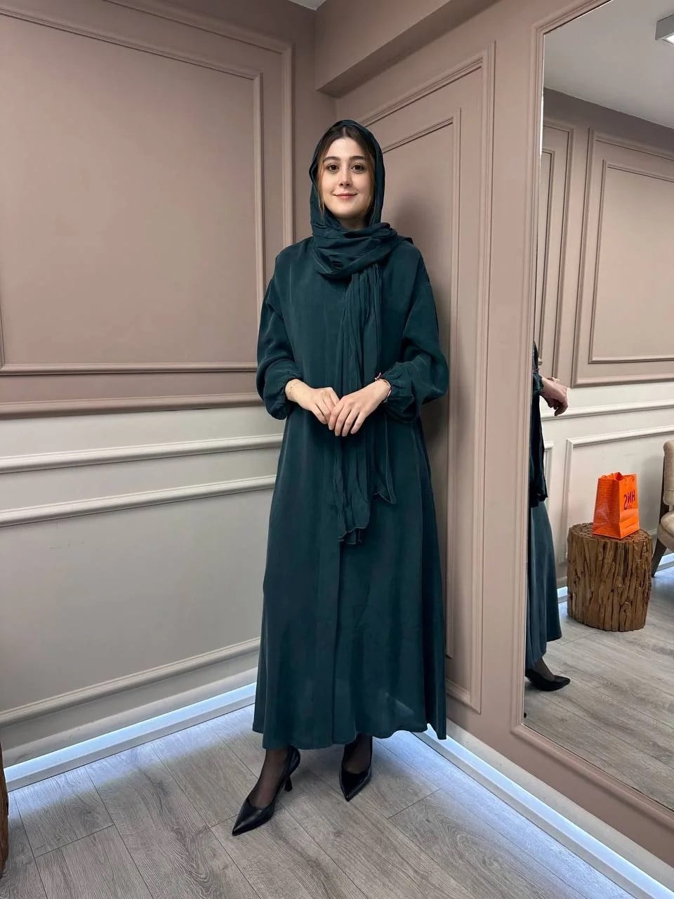 Misswhence 37514 Yeşil Şal Detaylı Kap