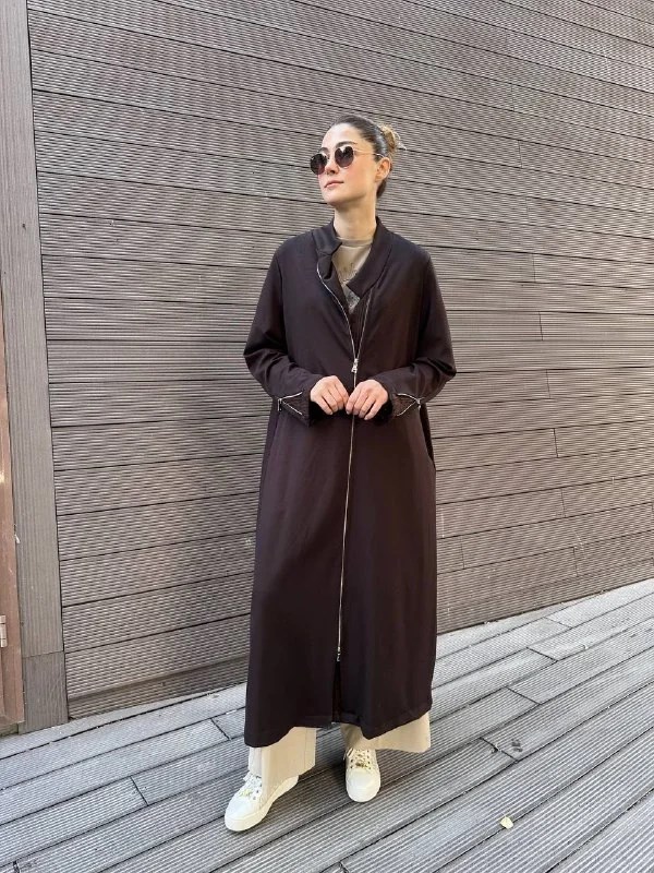 Misswhence 38404 Kahverengi Nervür Detaylı Kap