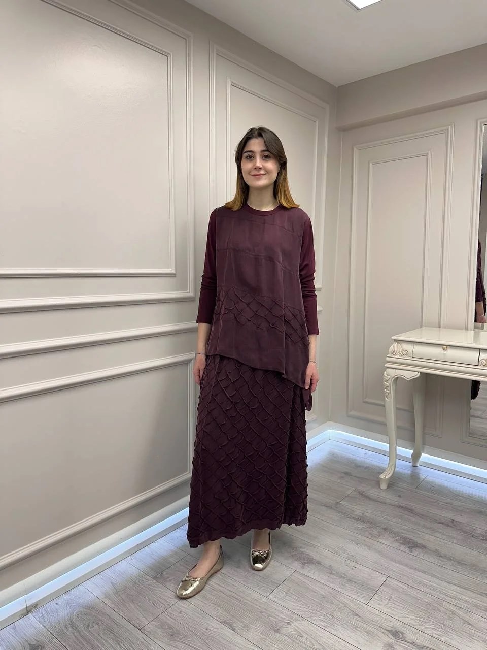 Misswhence 39002 Bordo Tunik Etek Takım