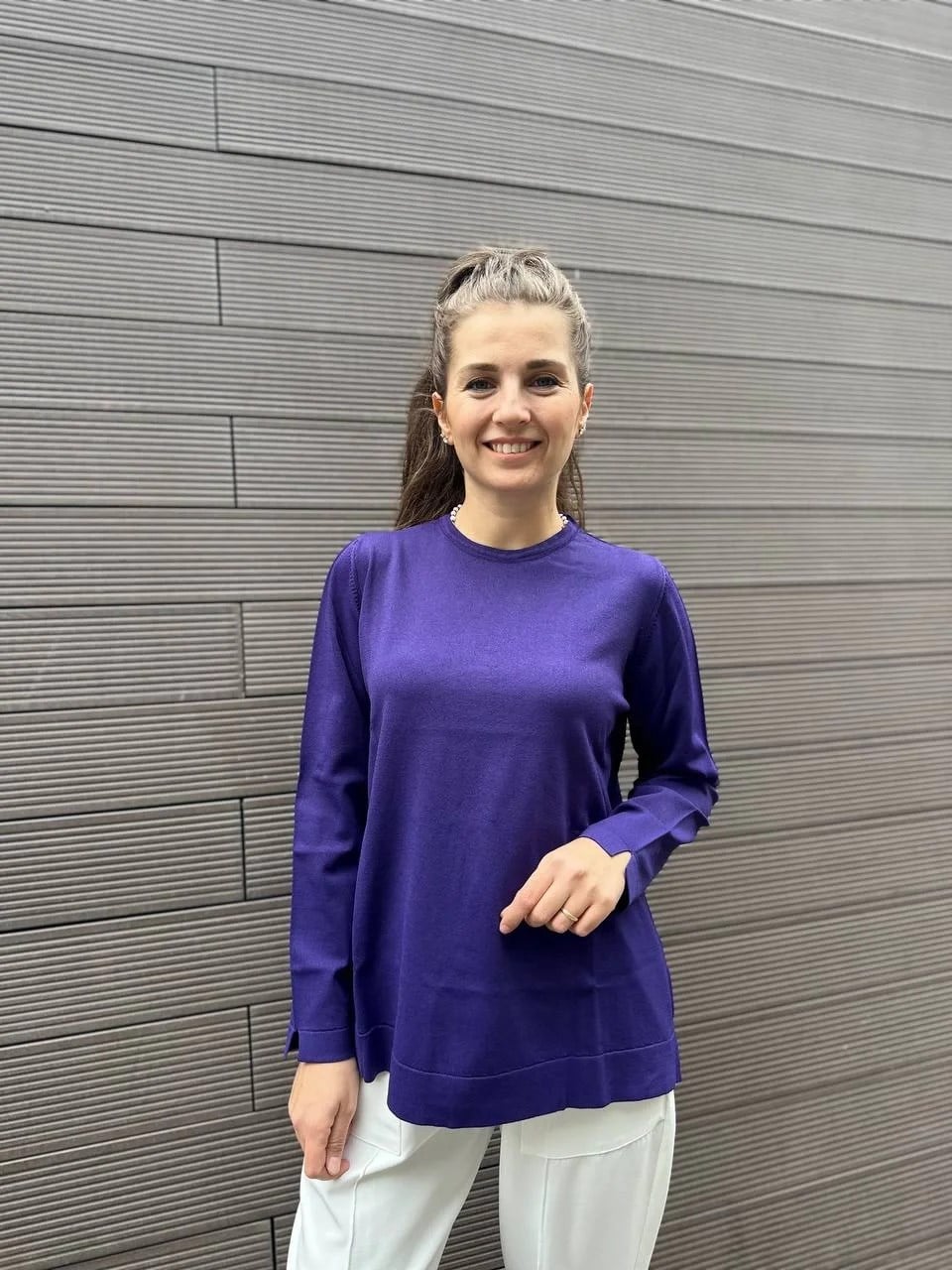 Nuss Triko 22NS-23K902 Mor Kısa Triko Tunik