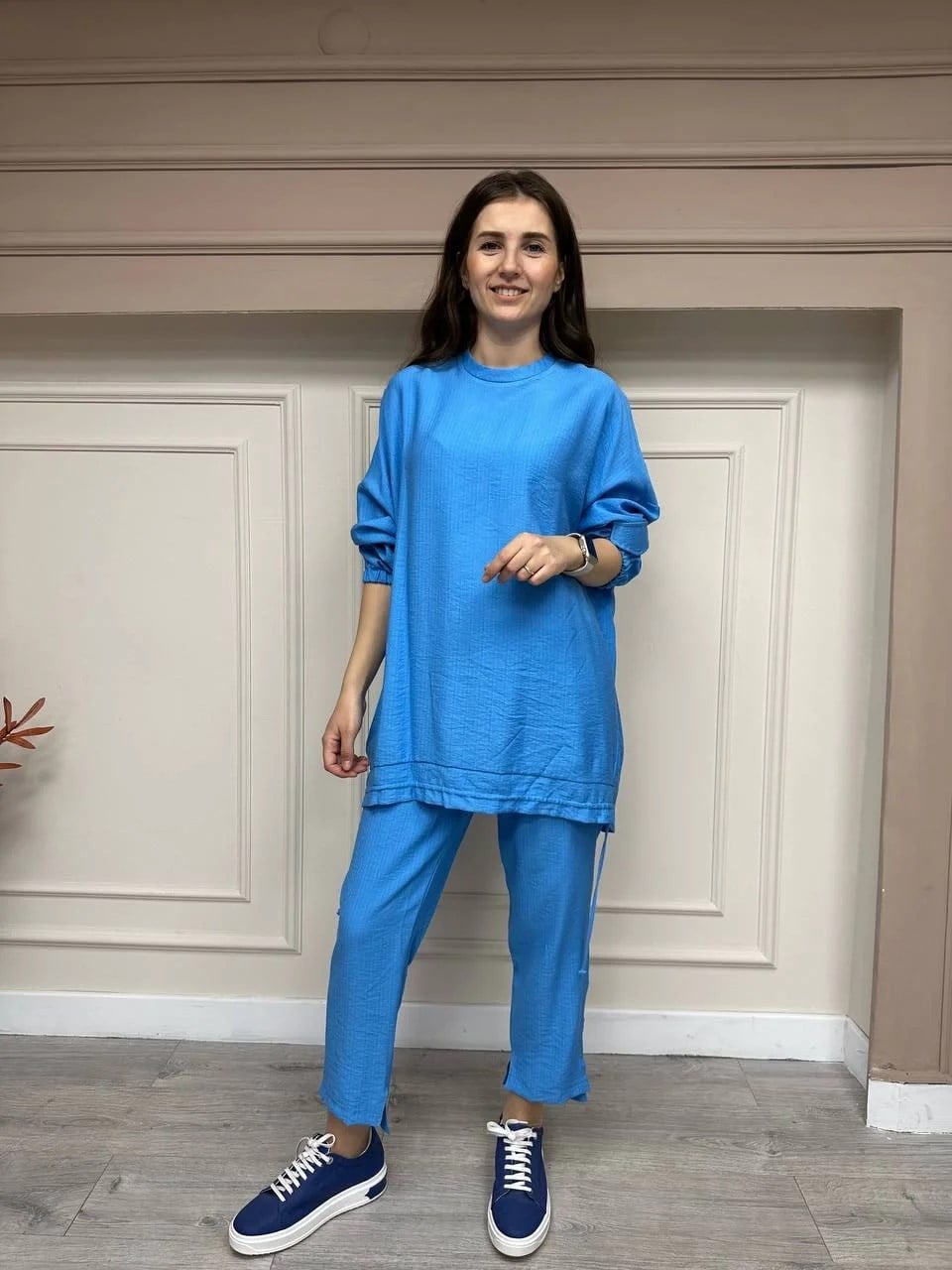 Nuss Triko 23Y1006 Mavi Keten Takım