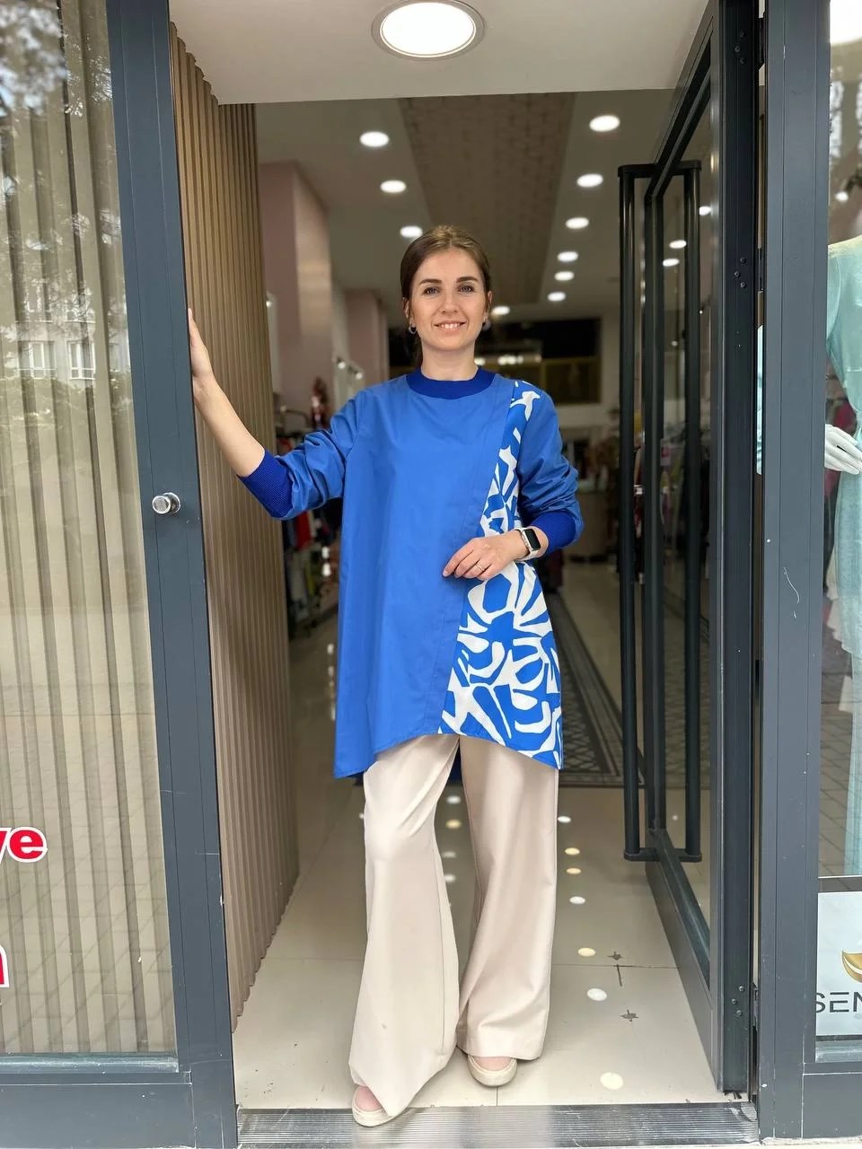 Nuss Triko 23Y5009 Mavi Ön Detaylı Tunik