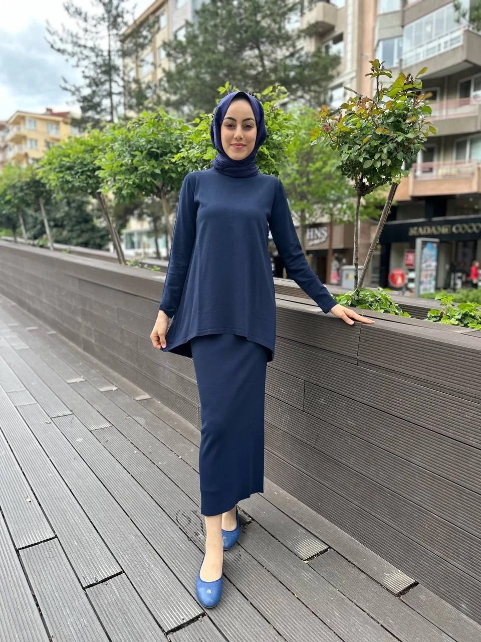 Nuss Triko 24K-029 Lacivert Etekli Triko Takım