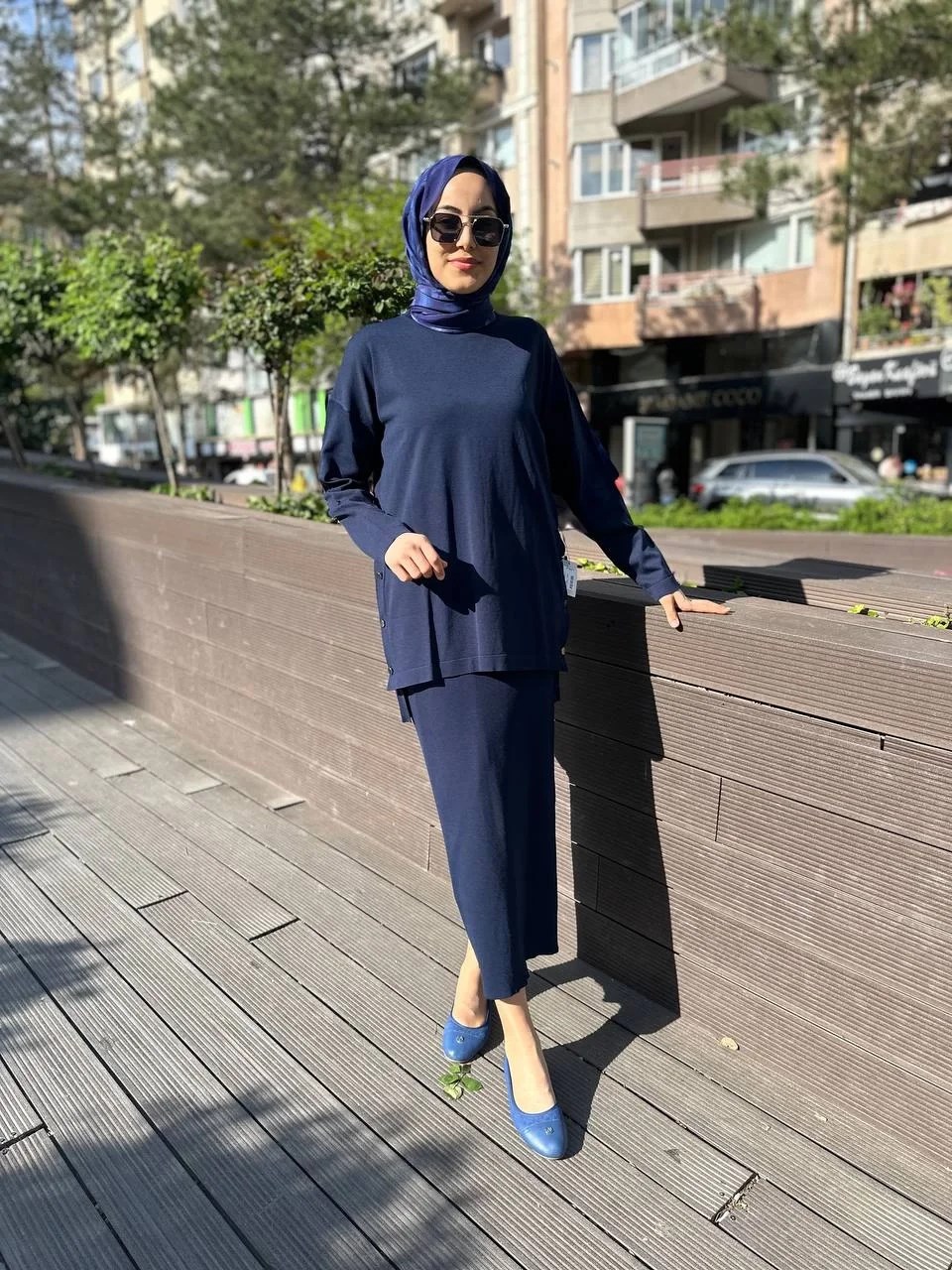 Nuss Triko 24K-1302 Lacivert Etekli Triko Takım