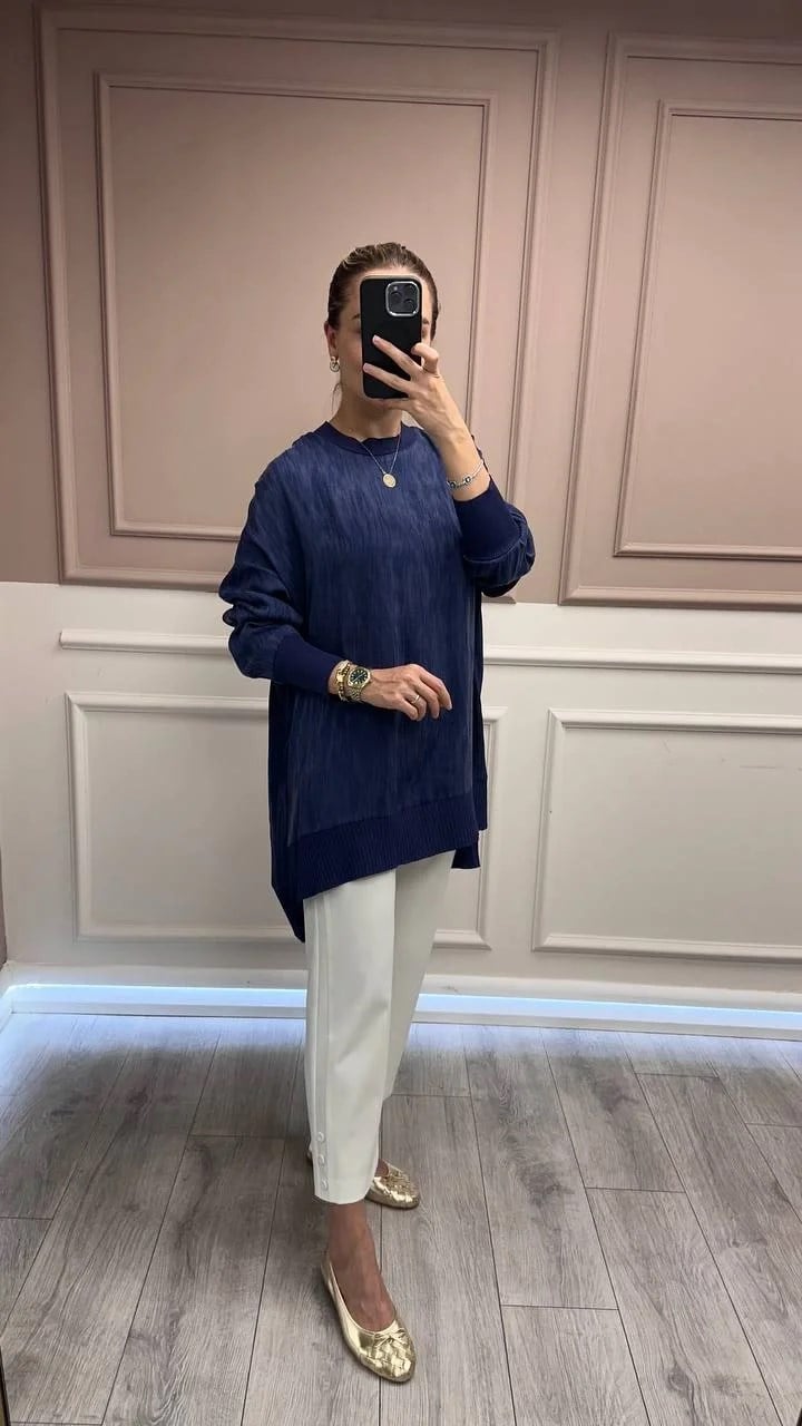Nuss Triko 25Y3009 Lacivert Tunik
