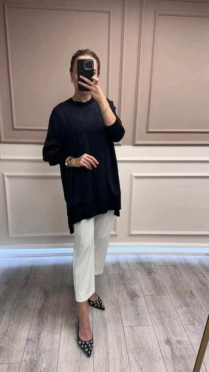 Nuss Triko 25Y3009 Siyah Tunik