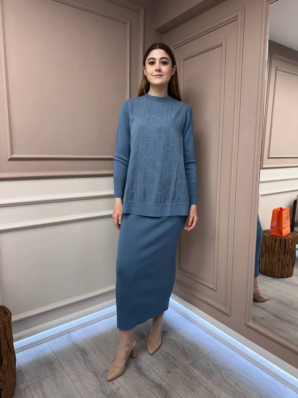 Nuss Triko 25Y3012 Mavi Tunik