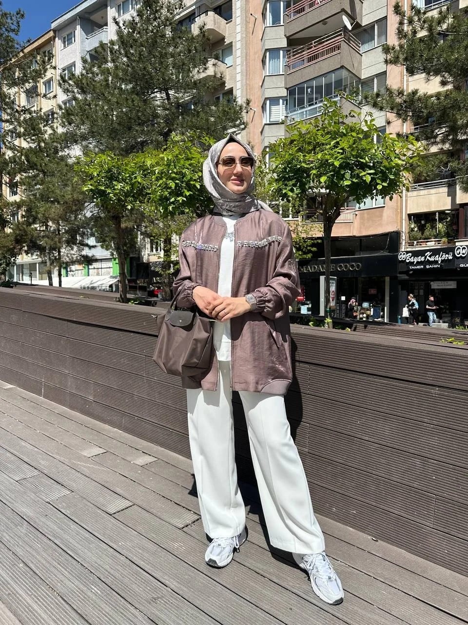 Nuss Triko 25Y6038 Kahve Taş Detaylı Kap