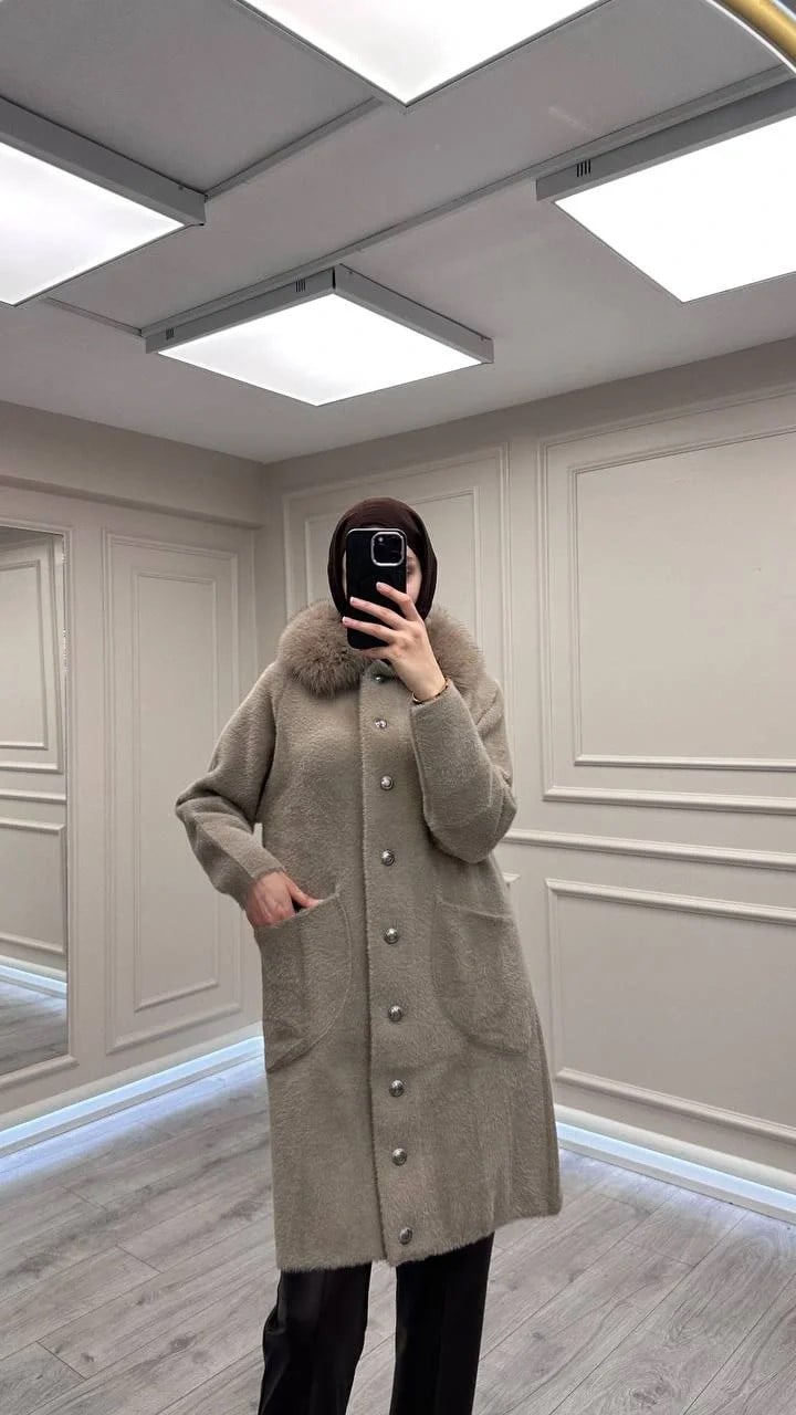 Nuss Triko NS-26K7011 Bej Angora Kaban