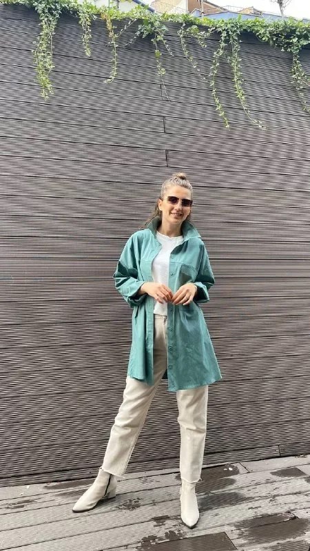 QOOQ 23FW239 Mint Gömlek