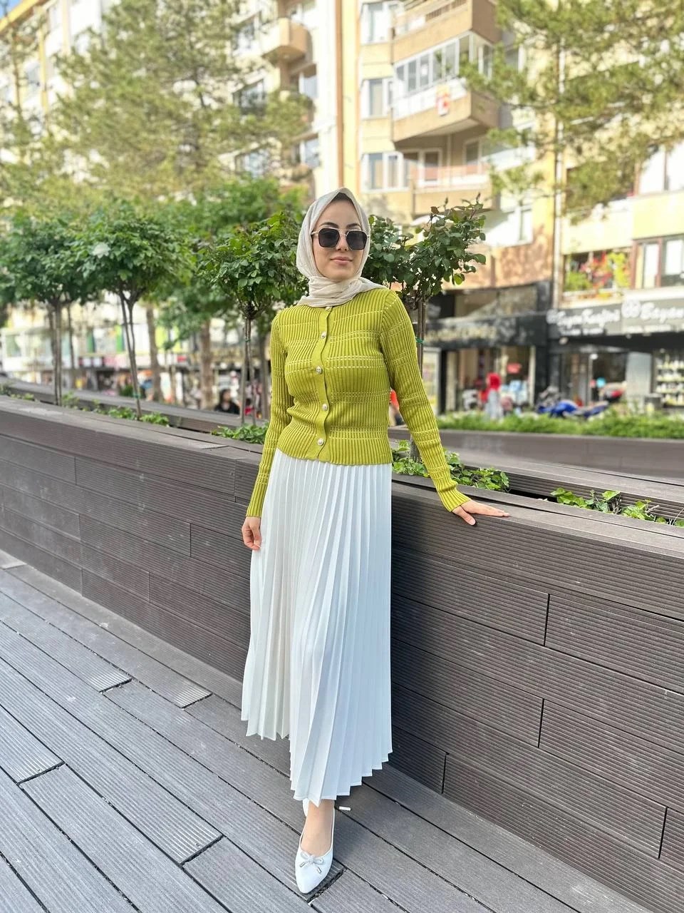 Qooq 24SS699 Oil Triko Hırka