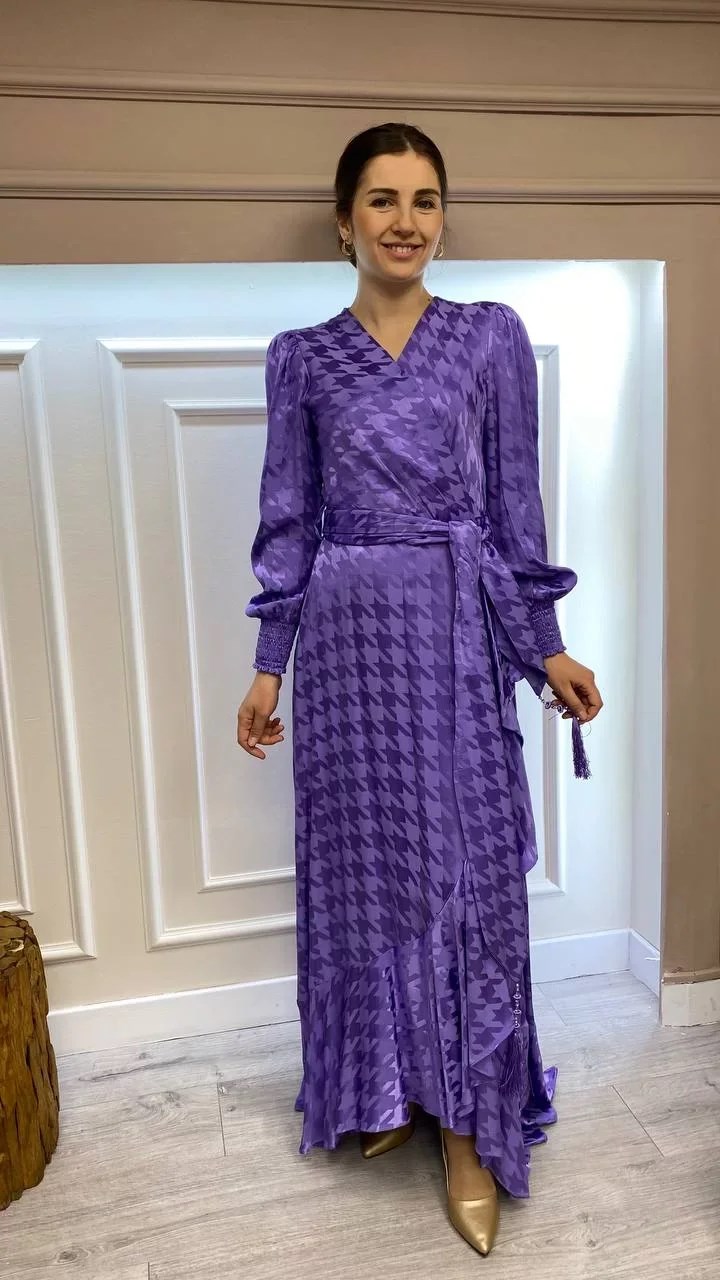 Senna 32322W23 Mor Aceline Dress Elbise