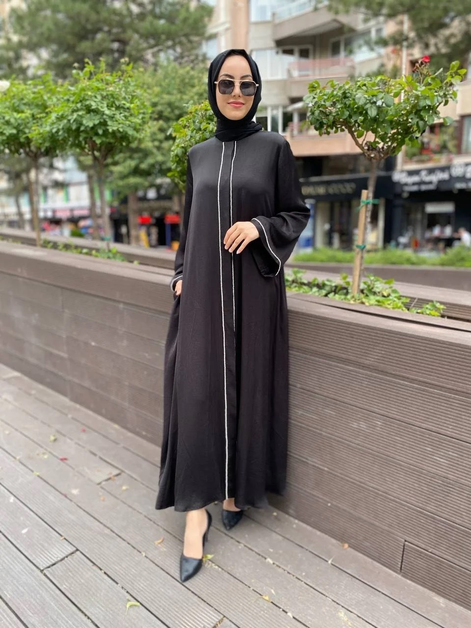 Senna SD242042045005 Siyah Chicago Abaya