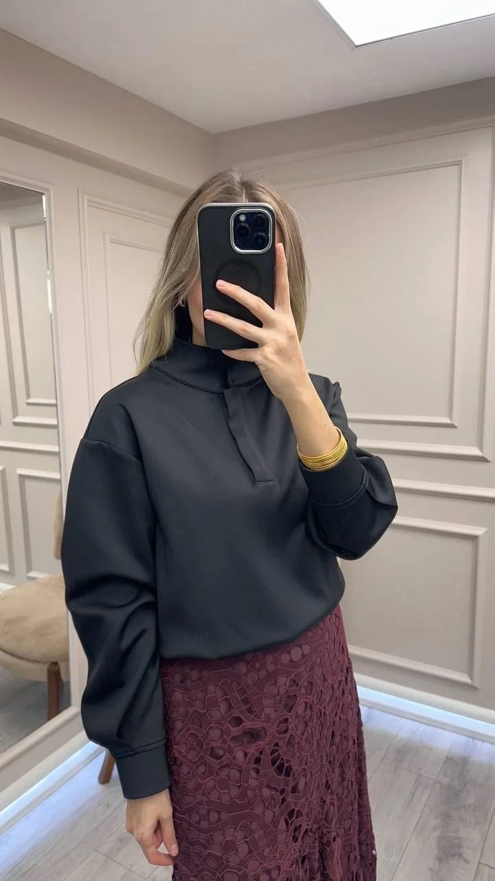 Venöve 26FWSWE0012 Siyah Mira Sweat