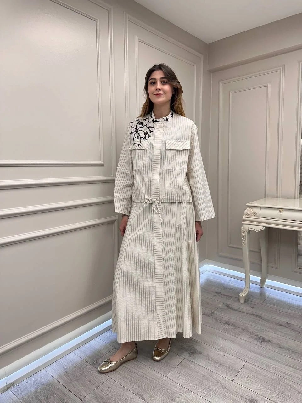 Venöve 26SSCEK0016 Siyah Çizgili Lita Takım