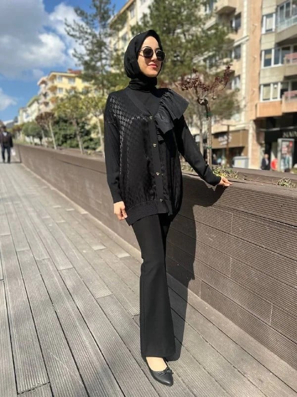 Yusuf Özdemir 24Y1117 Siyah İspanyol Paça Pantolon