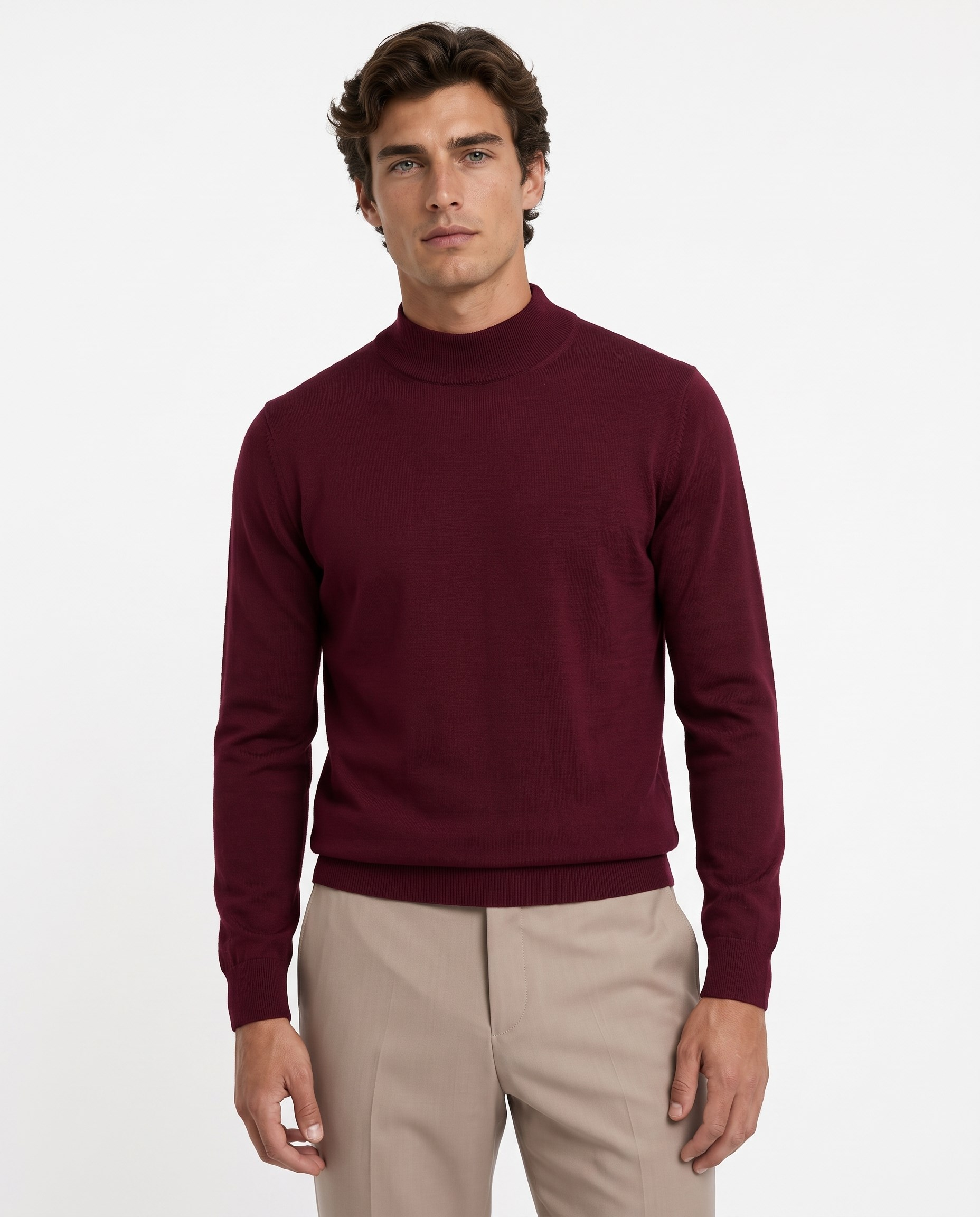 Full Fisherman Sweater Burgundy