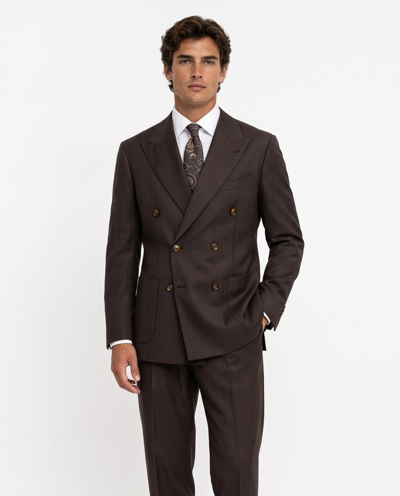Sandy  Cross-Over Suit Brown