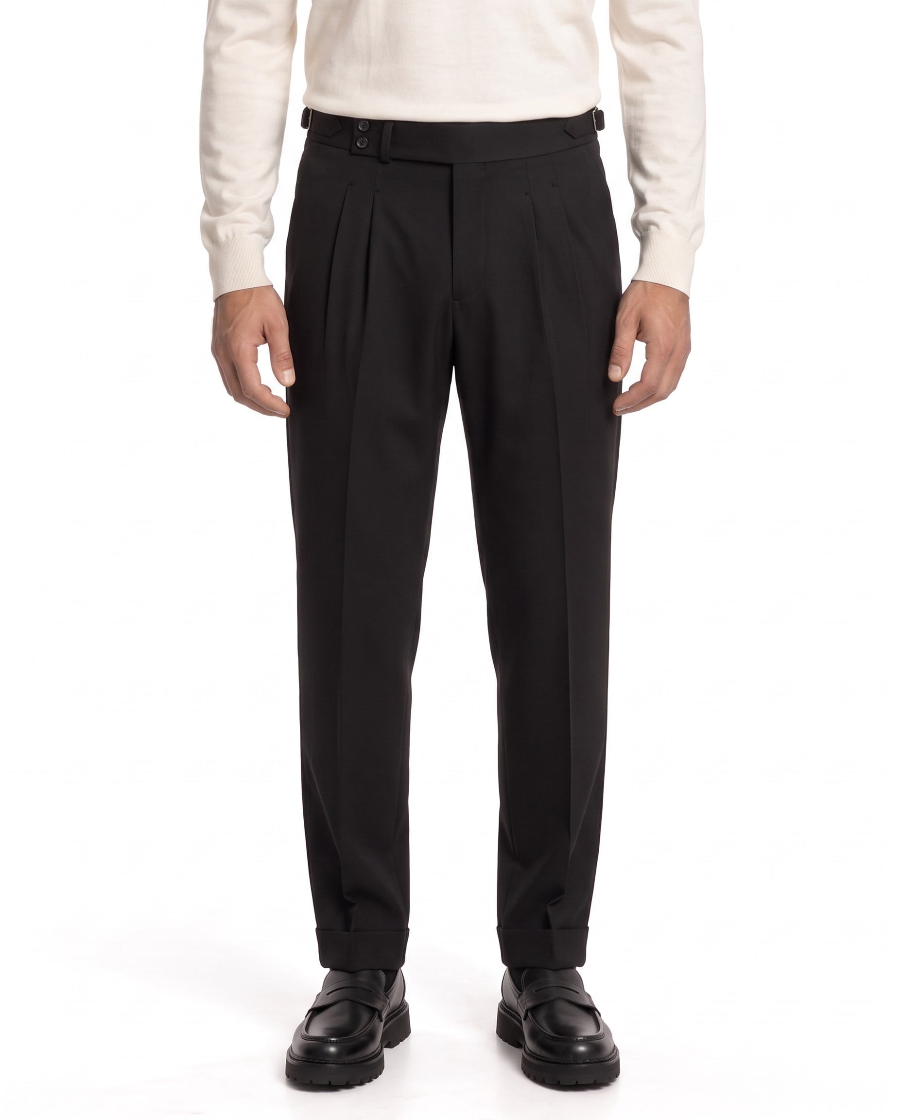 Istanbul Double-Pleated Pants Black