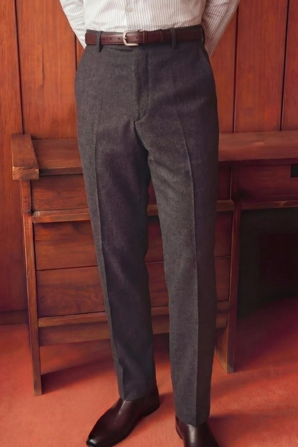 Luxe Flanel Slim Fit Pantolon