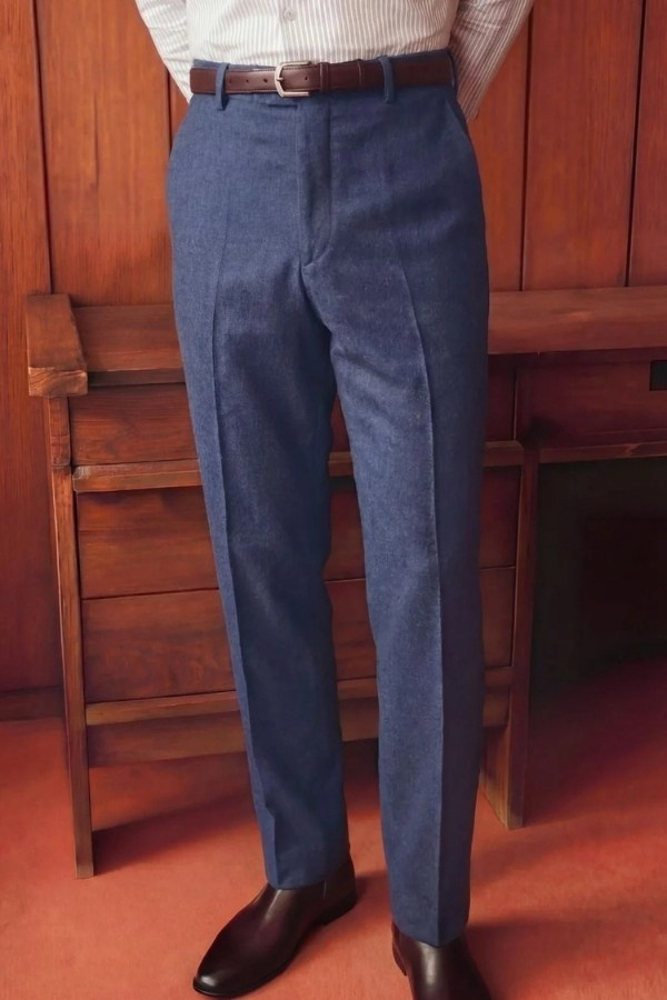 Luxe Flanel Slim Fit Pantolon