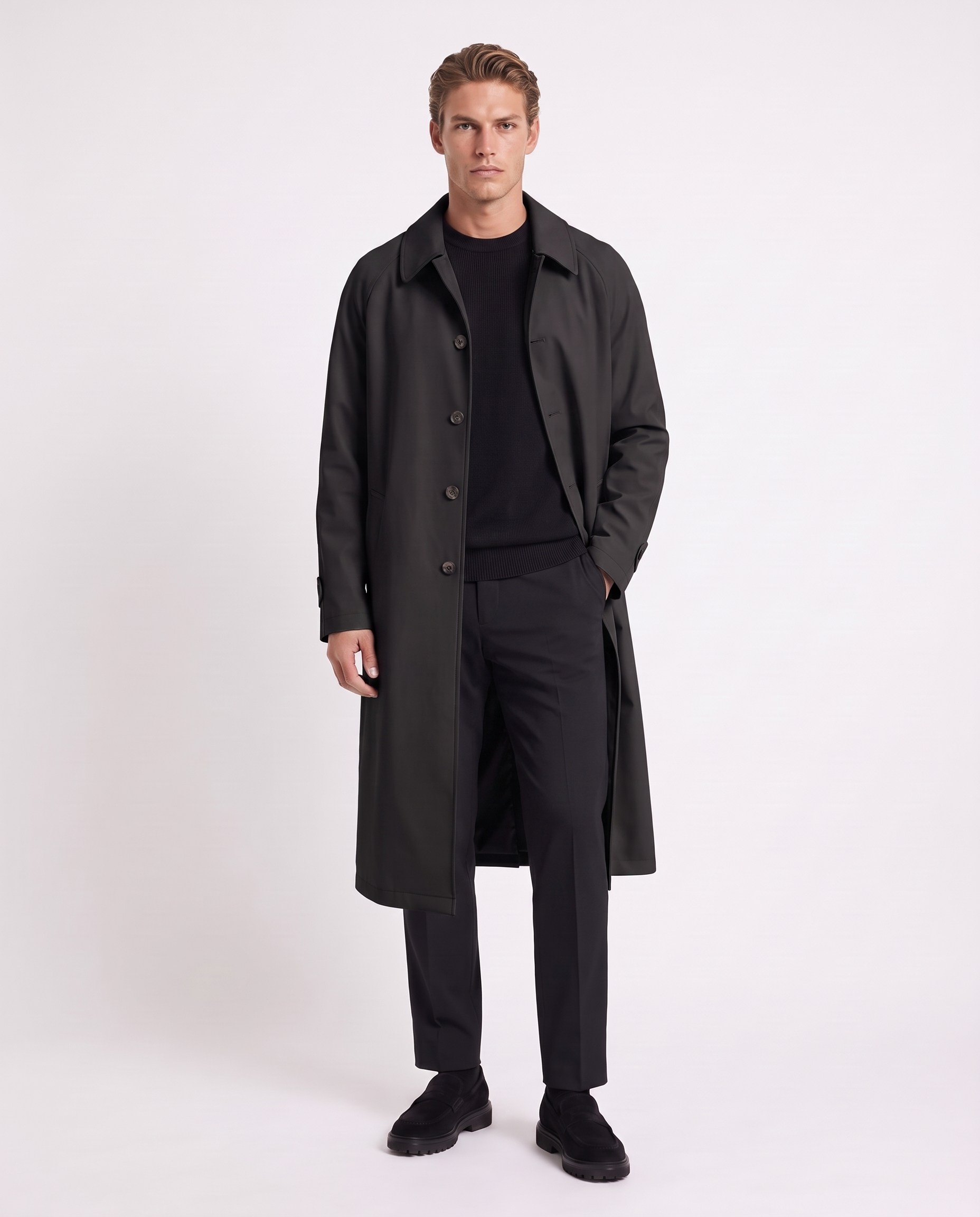 Fronze Trench Coat Siyah