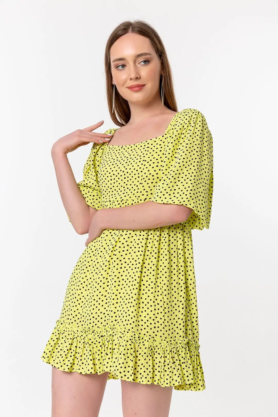 Desenli Mini Elbise