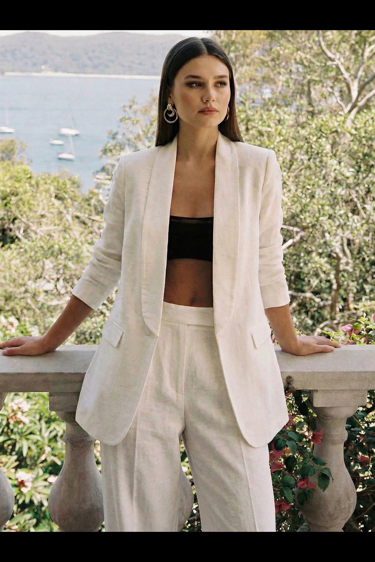 Detaylı Ekru Blazer Ceket