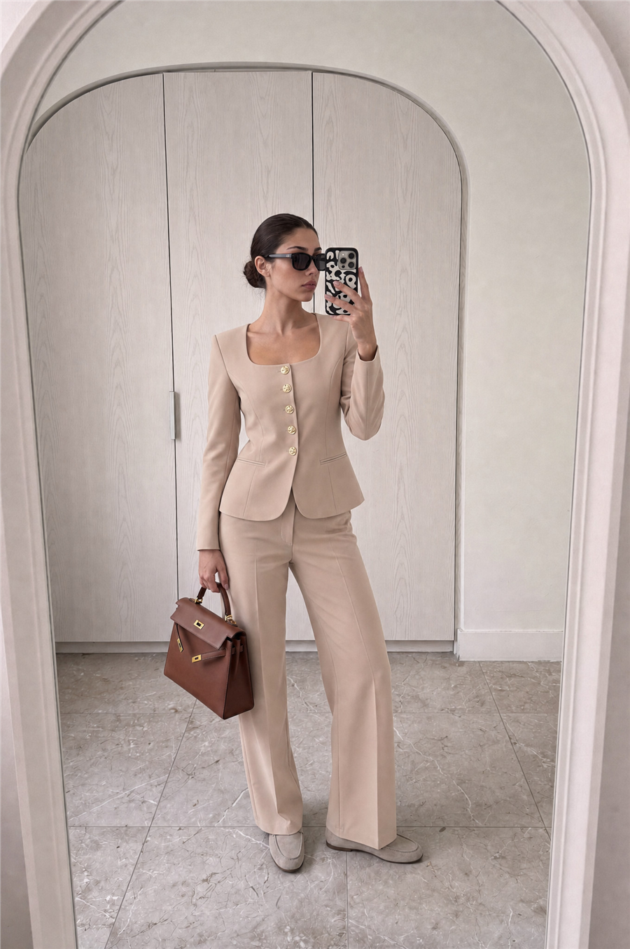 Jane Button Tailored Suit Bej