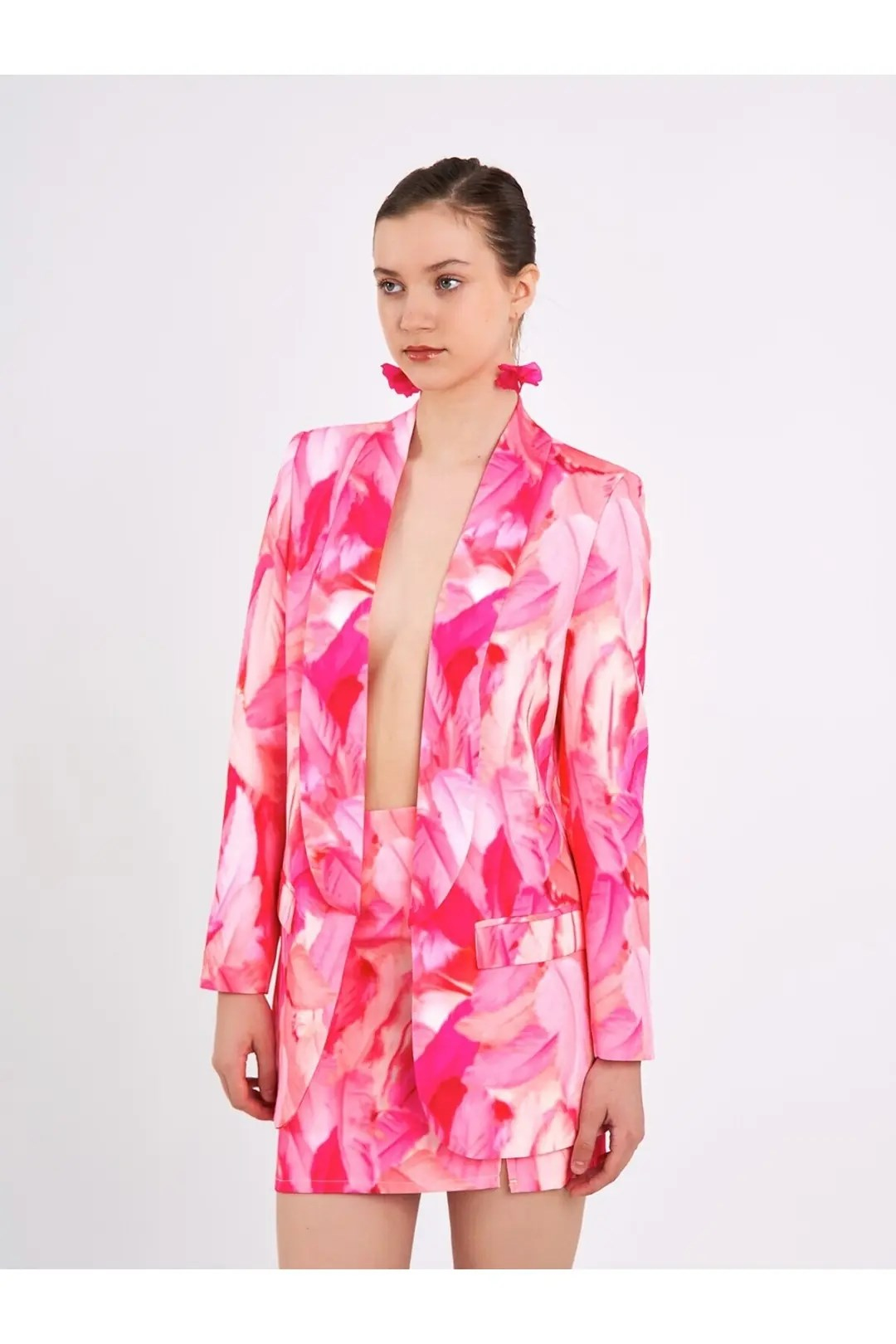 Pembe Tüy Desenli Limited Edition Ceket