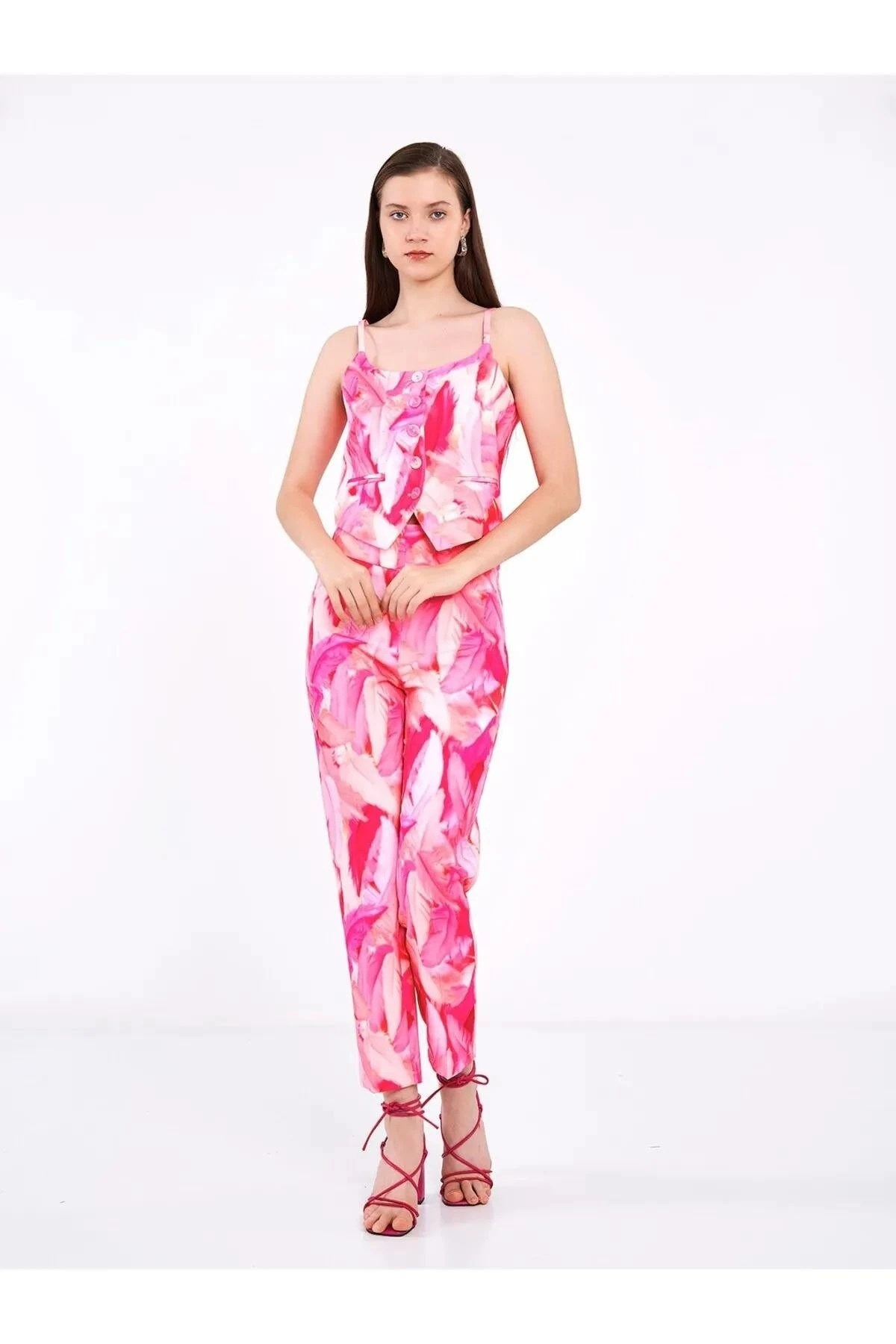 Pembe Tüy Desenli Limited Edition Pantolon