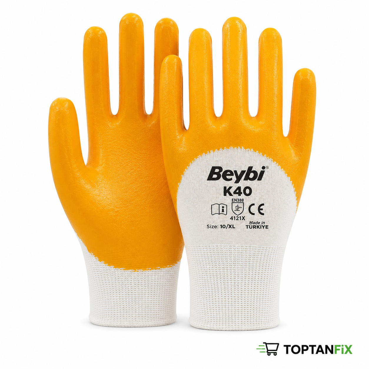 Beybi K40 Nitril Kaplı 10 Numara İş Eldiveni