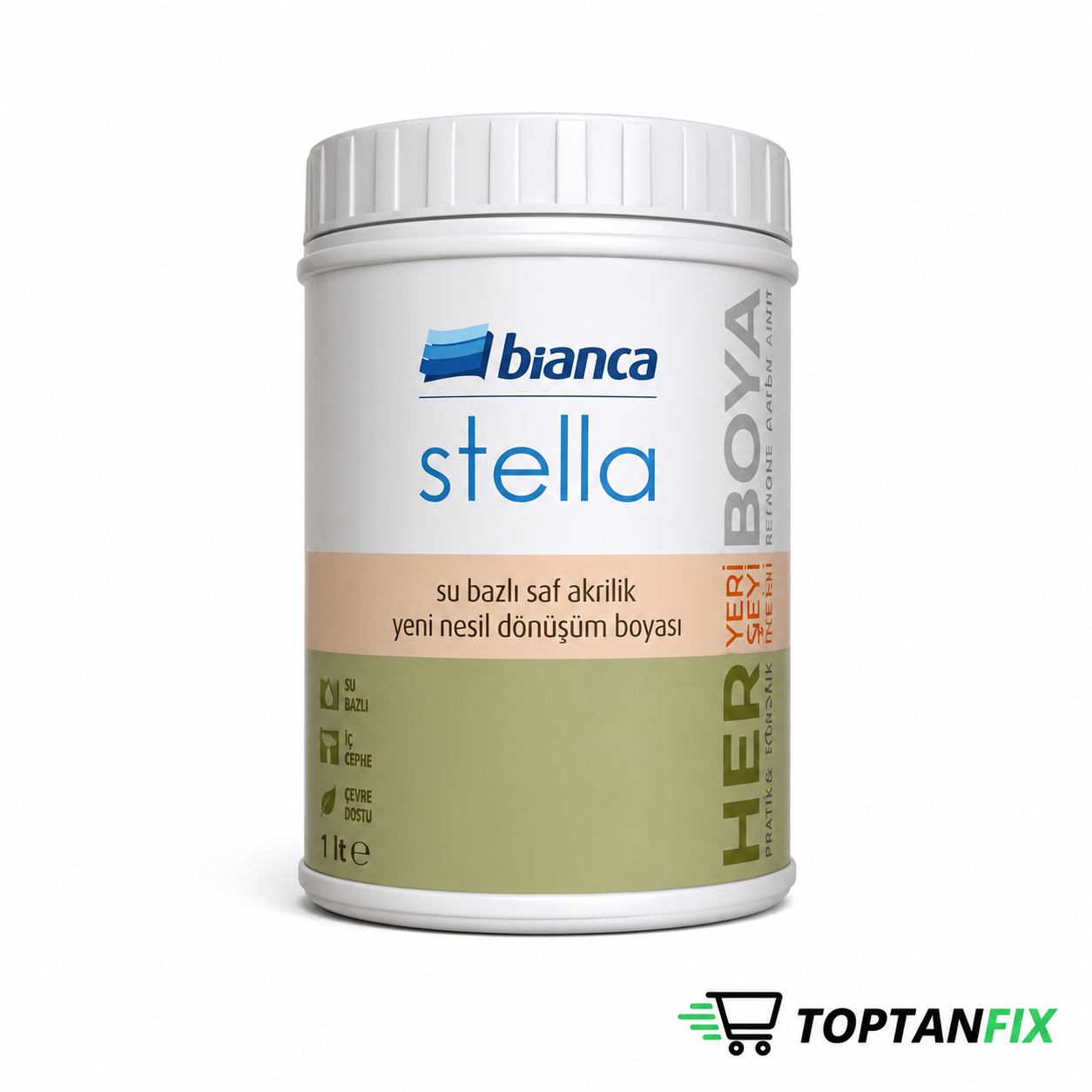 Bianca Stella 1 lt 0101 Beyaz Su Bazlı Saf Akrilik Boya