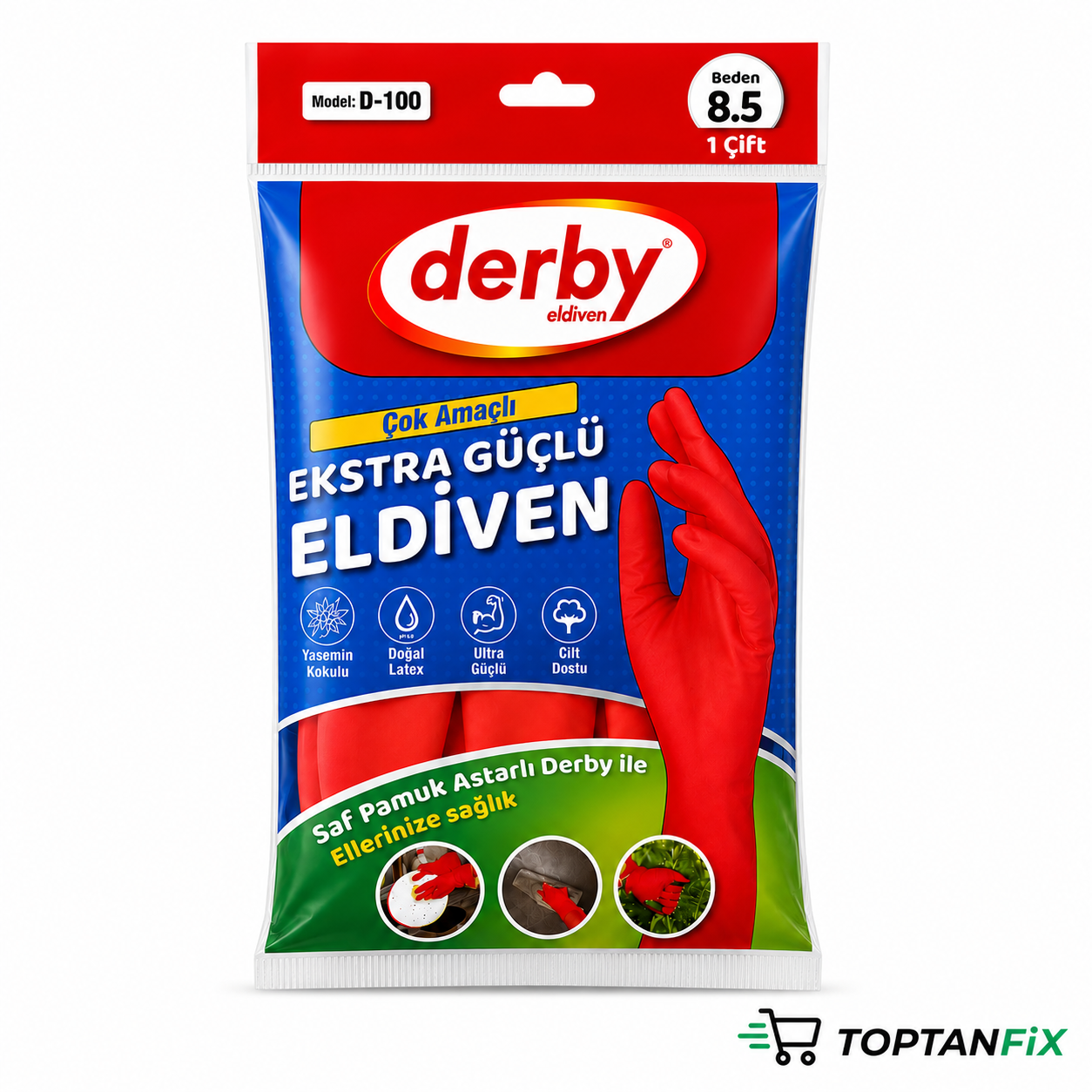 Derby Lateks 8.5 Beden Bulaşık Eldiveni