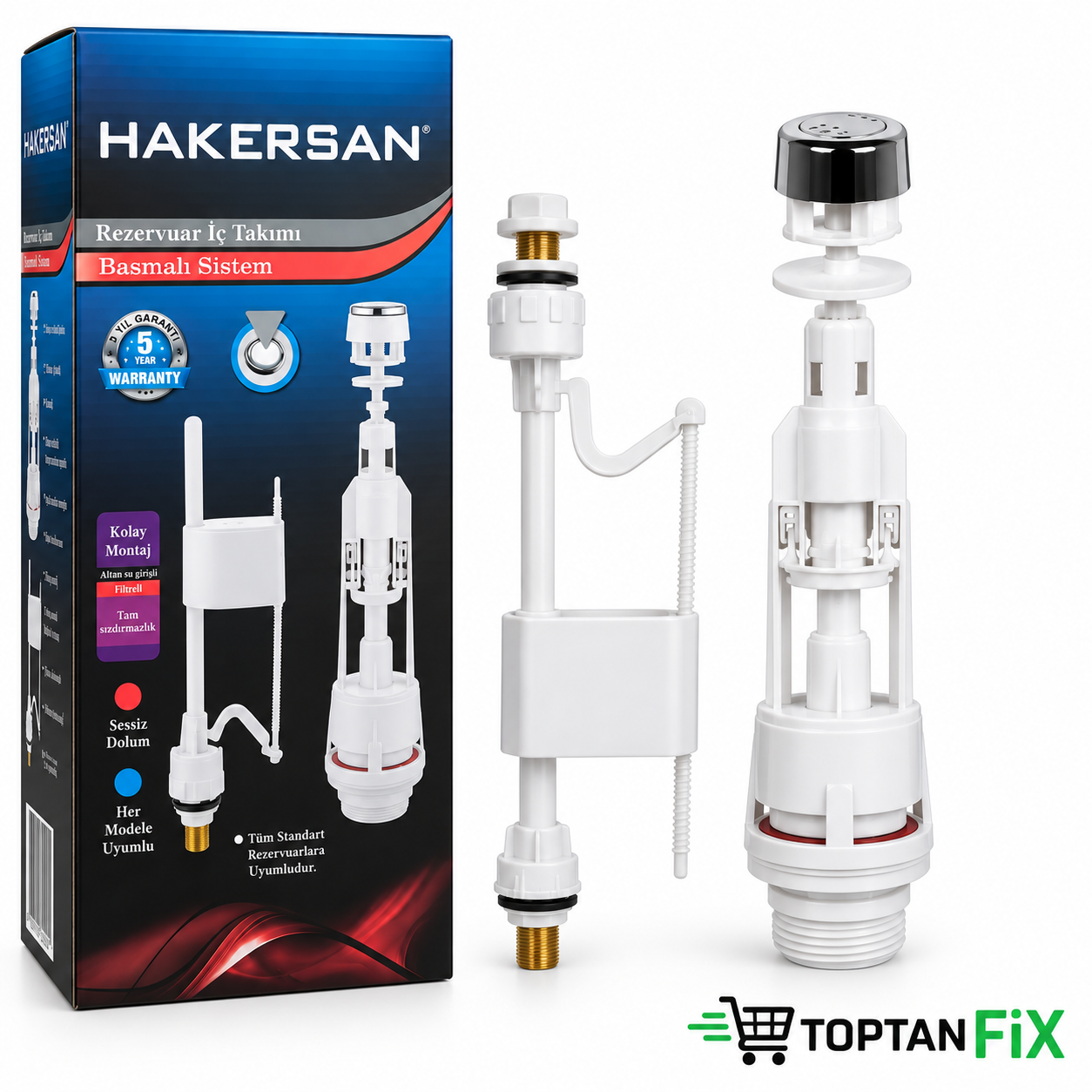 Hakersan Rezervuar Basmalı Iç Takım Klozet Sifon