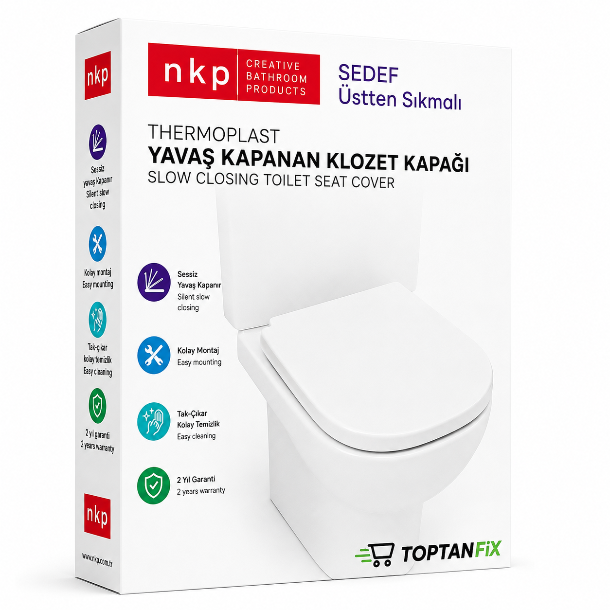 Nkp Sedef Thermoplast Yavaş Kapanır Klozet Kapağı 0337