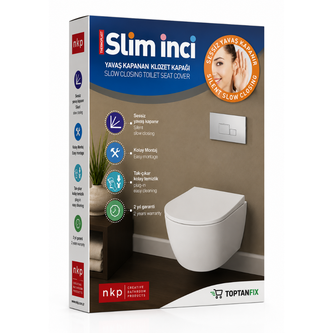Nkp Slim İnci Thermoplast Yavaş Kapanır Klozet Kapağı 0338