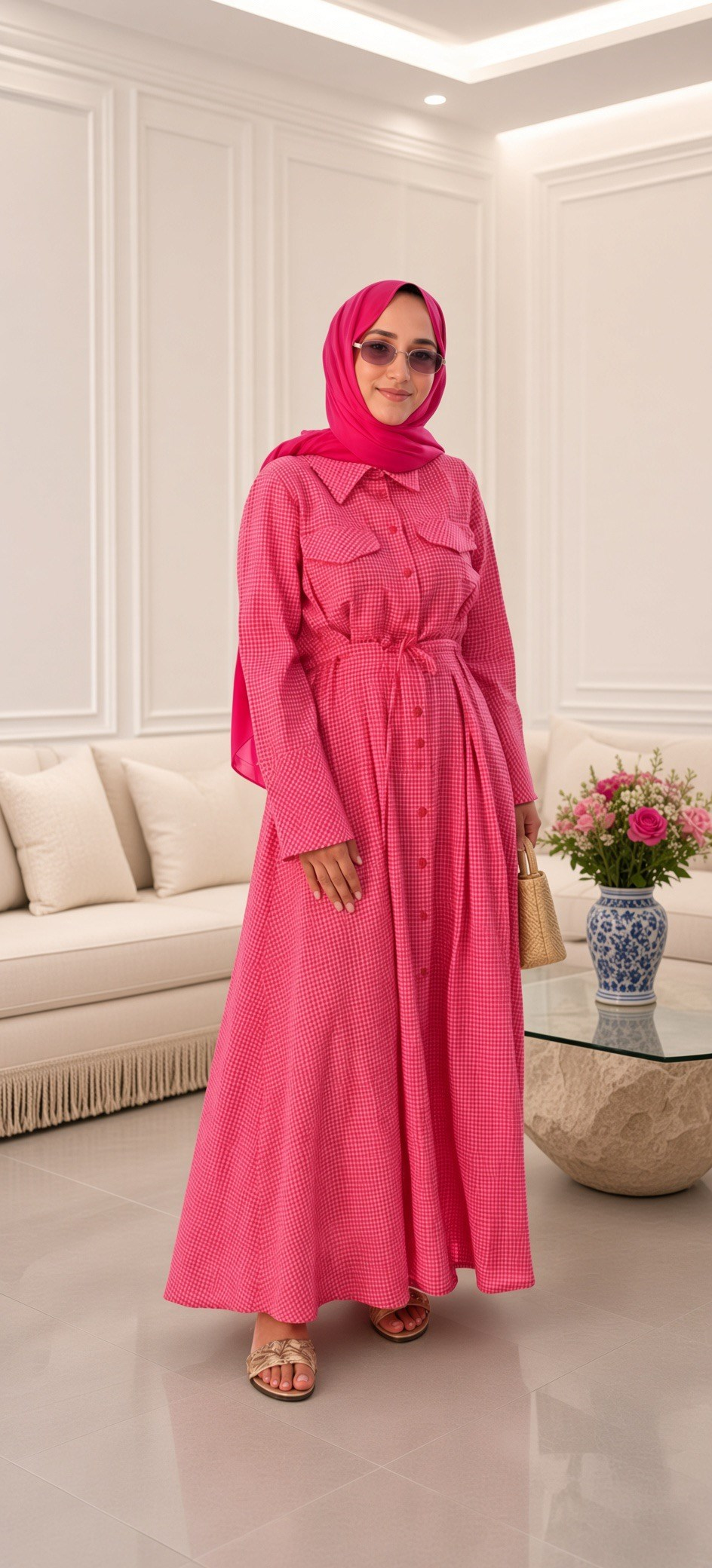 Pembe Pötikare Elbise