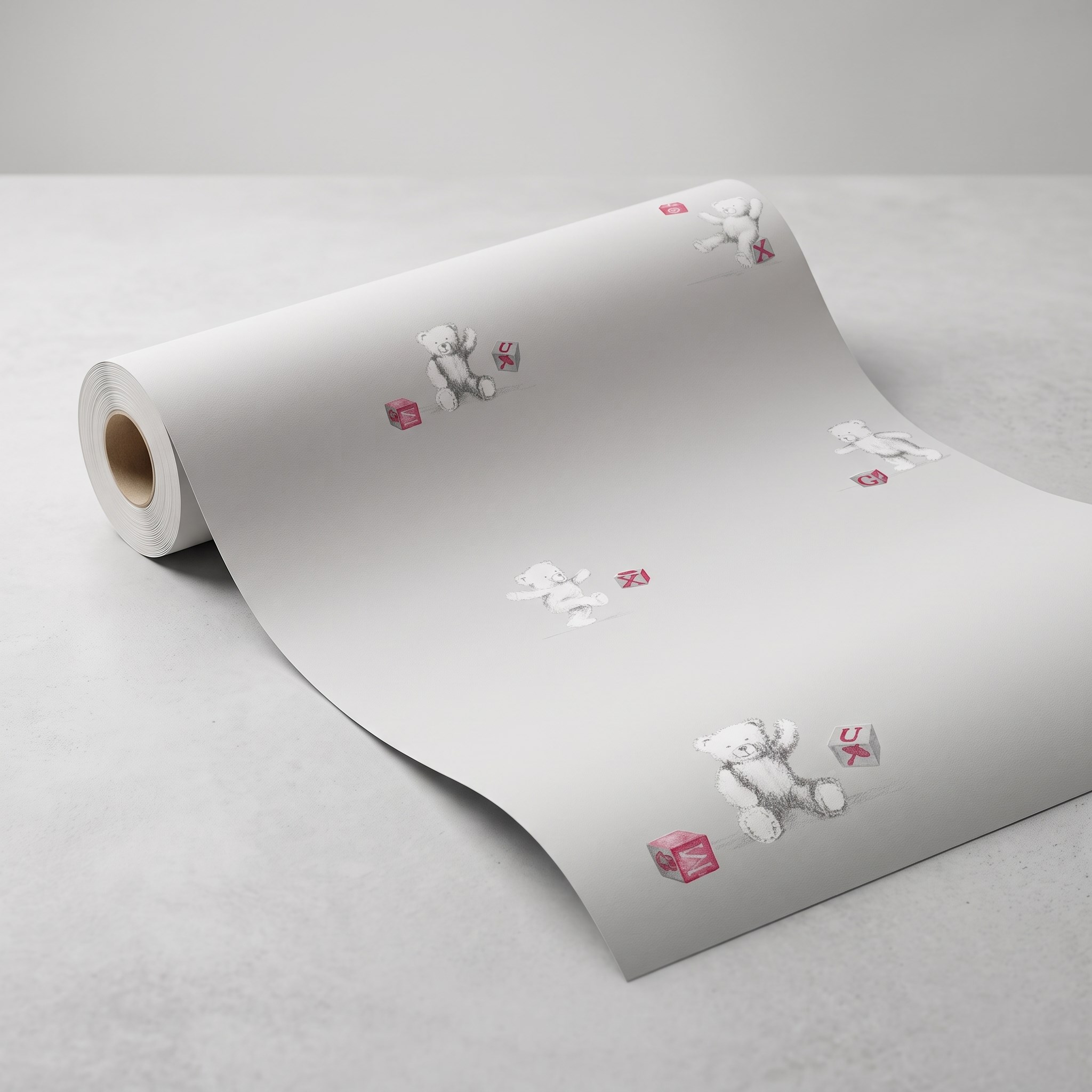 3D Efektli Mor Gri Dairesel Motifli Çocuk Odası Duvar Kağıdı